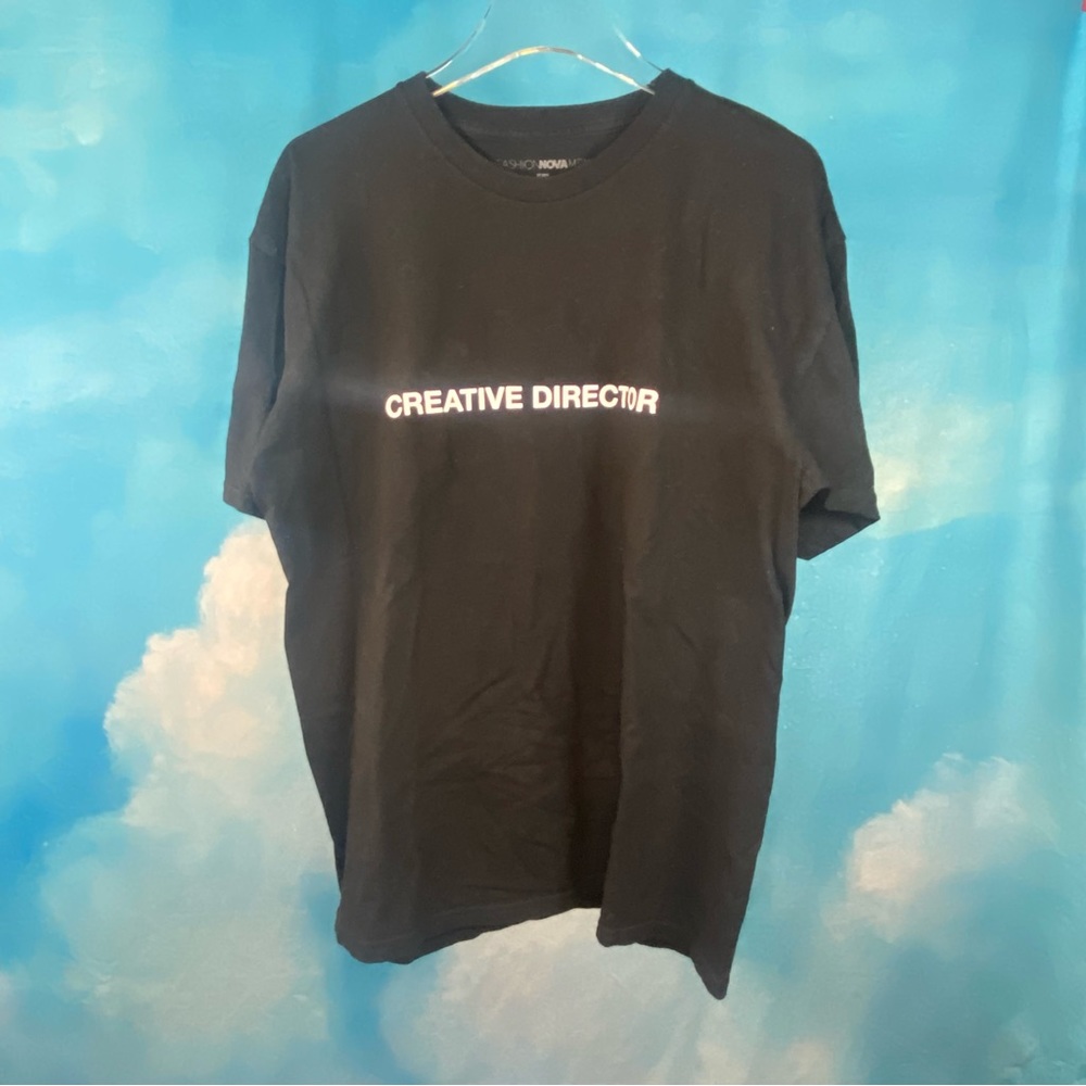 FASHION NOVA MEN CREATIVE DIRECTOR BLACK T SHIRT - SZ L
